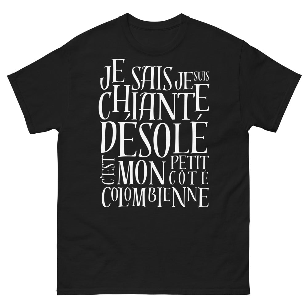 T-shirt Colombie noir - je suis chiante
