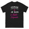 T-shirt aide-soignante noir - courage et soin du quotidien