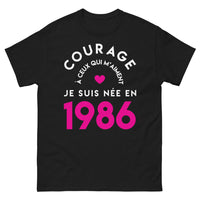 Thumbnail for T-shirt 1986 noir - Courage à ceux qui m'aiment