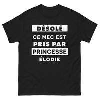 Thumbnail for T-shirt Princesse Élodie noir - Désolé ce mec est pris