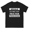 T-shirt Déclaration princesse noir - Désolé, ce mec est pris par une princesse