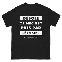 Thumbnail for T-shirt Élodie noir - Désolé ce mec est pris par Élodie
