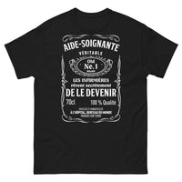 Thumbnail for T-shirt aide-soignante noir - au cœur des soins