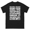 T-shirt Tech du Labo noir - esprit scientifique et attentionnée
