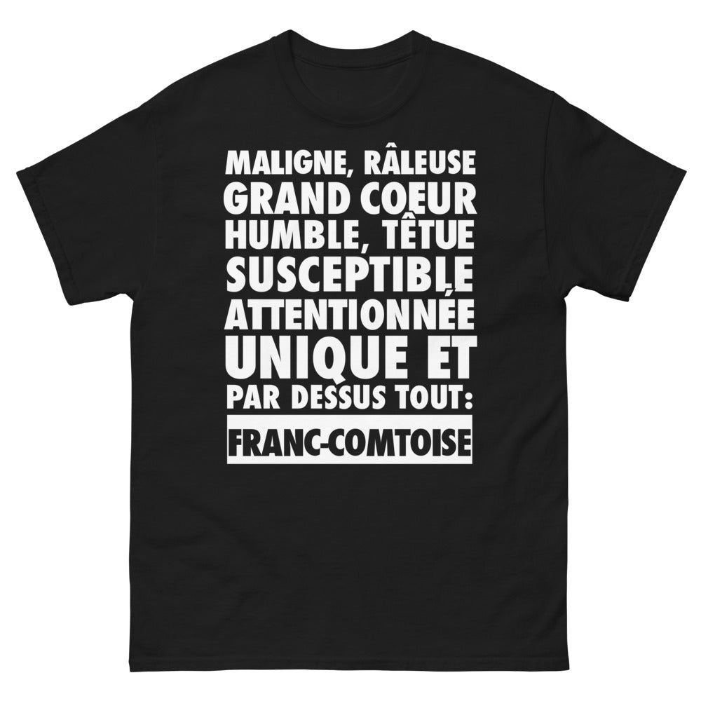 T-shirt Franc-Comtoise noir - maligne et fière
