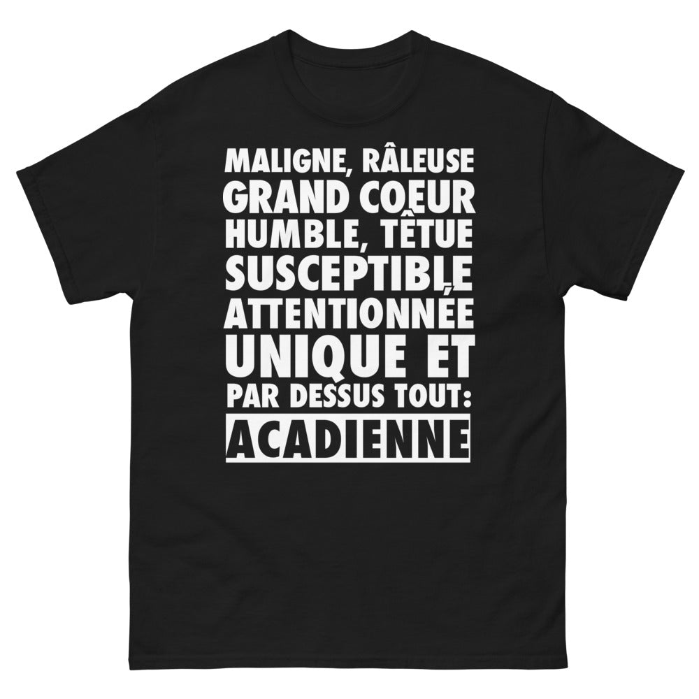 T-shirt Acadien noir - acadien maligne et râleuse