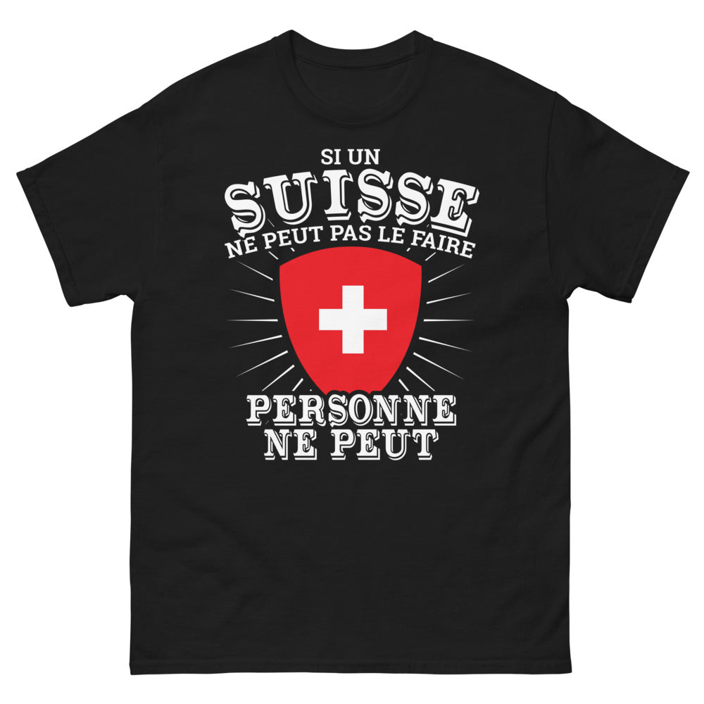 T-shirt Suisse noir - défi helvète