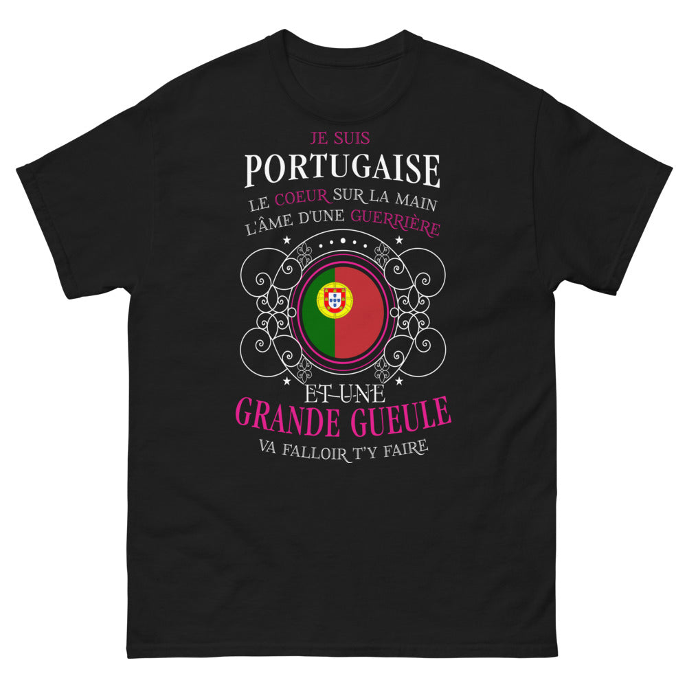 T-shirt Portugaise noir - cœur sur la main