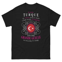 Thumbnail for T-shirt Turque noir face - cœur sur la main