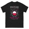T-shirt Pologne noir - cœur sur main guerrière et grande gueule