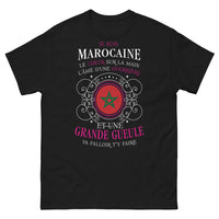 Thumbnail for T-shirt Marocain noir - cœur sur la main, grande gueule guerrier