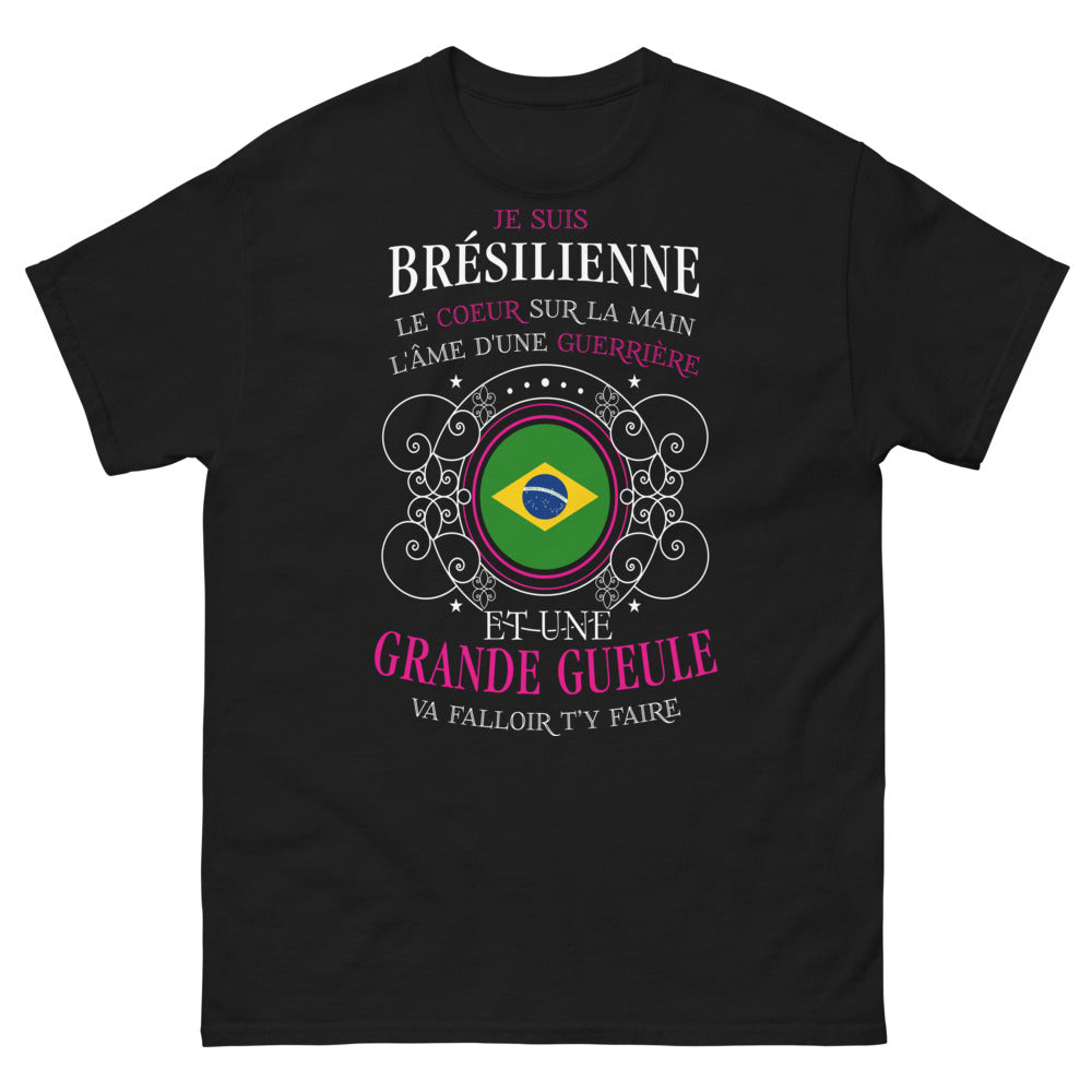 T-shirt Brésilienne noir - guerrière et grande gueule