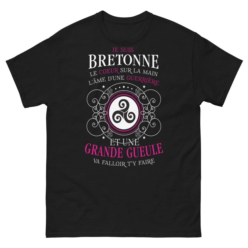 T-shirt Bretagne noir - cœur sur la main, âme guerrière