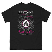 Thumbnail for T-shirt Bretagne noir - cœur sur la main, âme guerrière