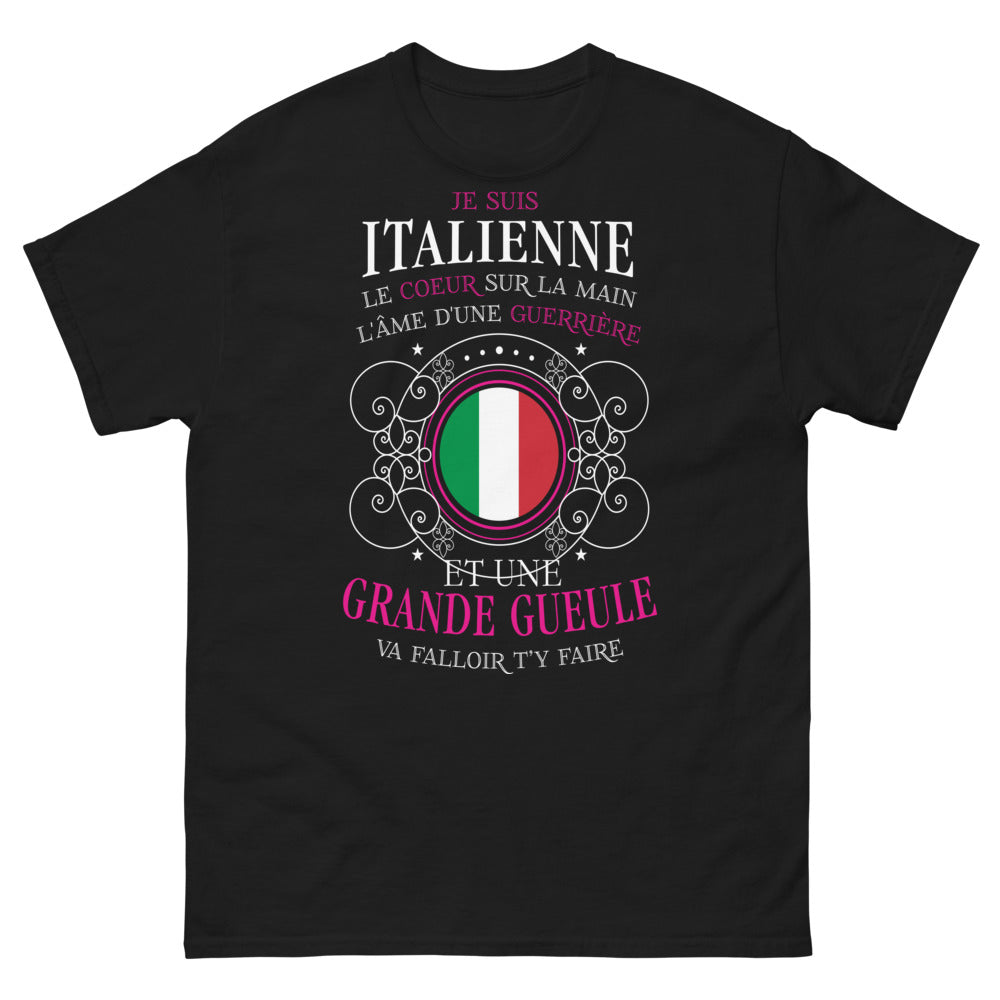 T-shirt italienne noir - cœur sur la main