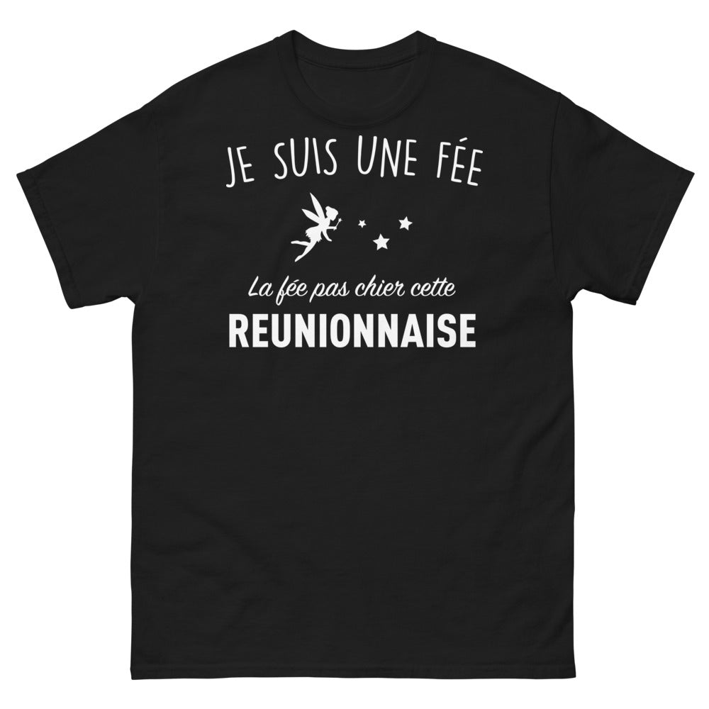 T-shirt Réunionnaise noir - Je suis une fée pas chier