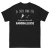 T-shirt handballeuse féérique noir - texte Je suis une fée