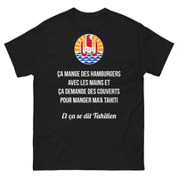 Thumbnail for T-shirt Tahitien noir - hamburger chic Tahiti