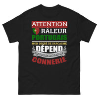 Thumbnail for T-shirt Portugais noir - Attention râleur portugais