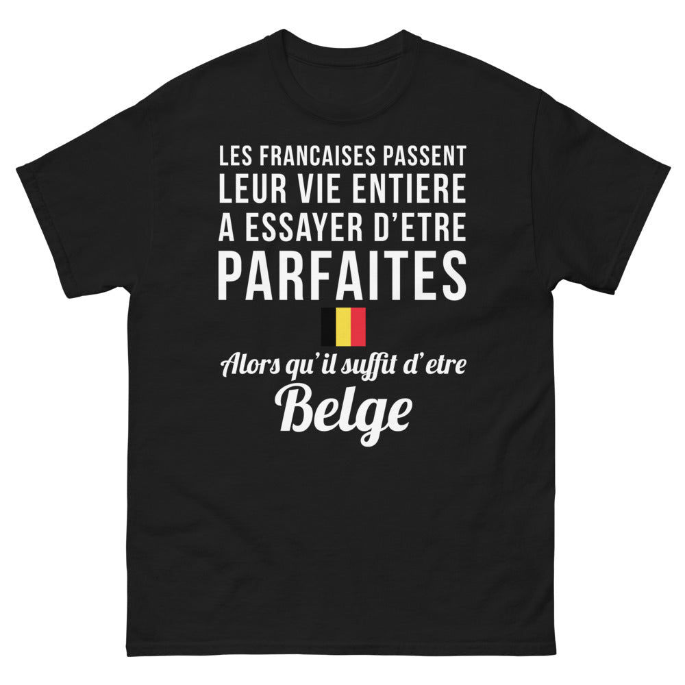 T-shirt Belge noir - parfaites françaises simples belges