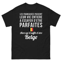 Thumbnail for T-shirt Belge noir - parfaites françaises simples belges