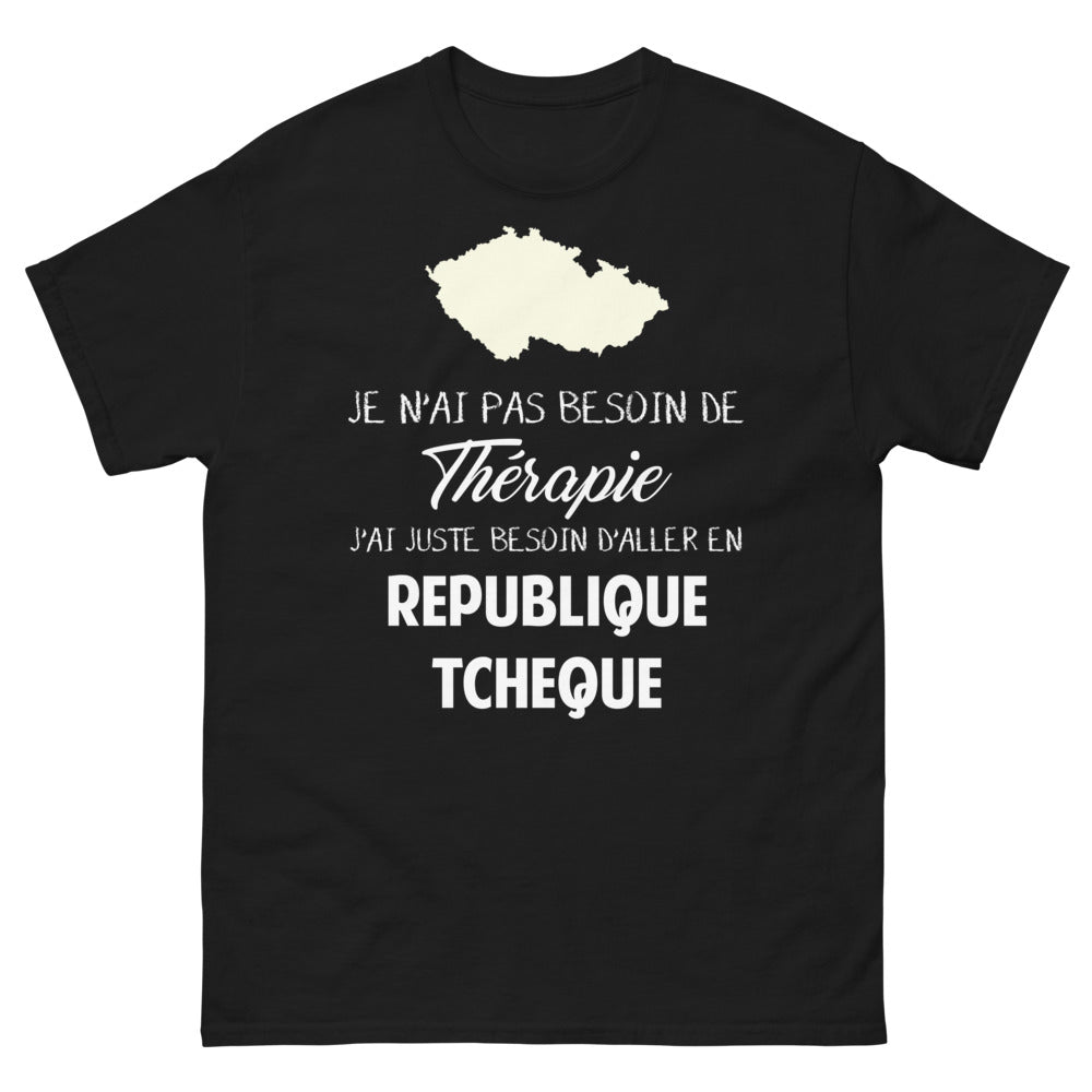 T-shirt République tchèque noir - thérapie mode
