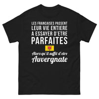 Thumbnail for T-shirt Auvergnate noir - fierté et humour