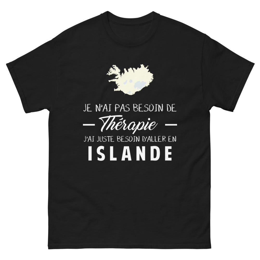 T-shirt Islande noir - J'ai juste besoin d'aller en Islande