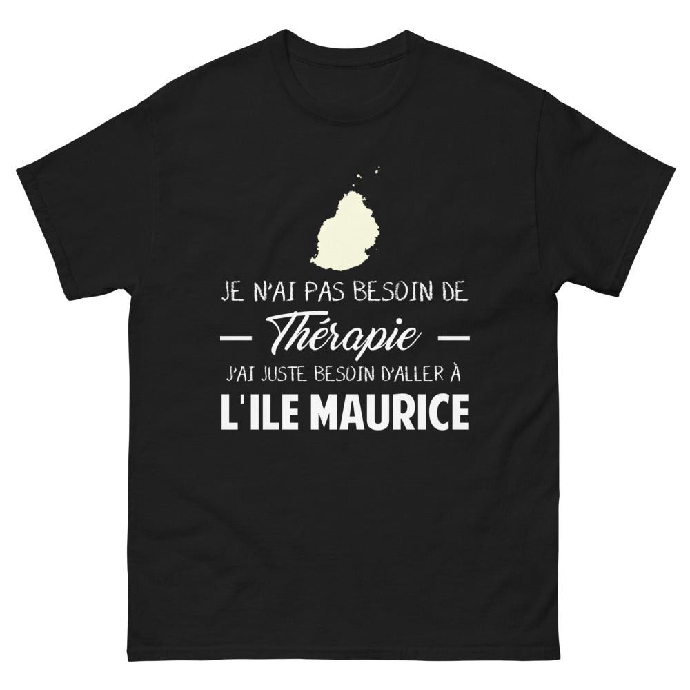 T-shirt Île Maurice noir - évasion insulaire légère
