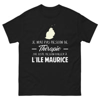 Thumbnail for T-shirt Île Maurice noir - évasion insulaire légère