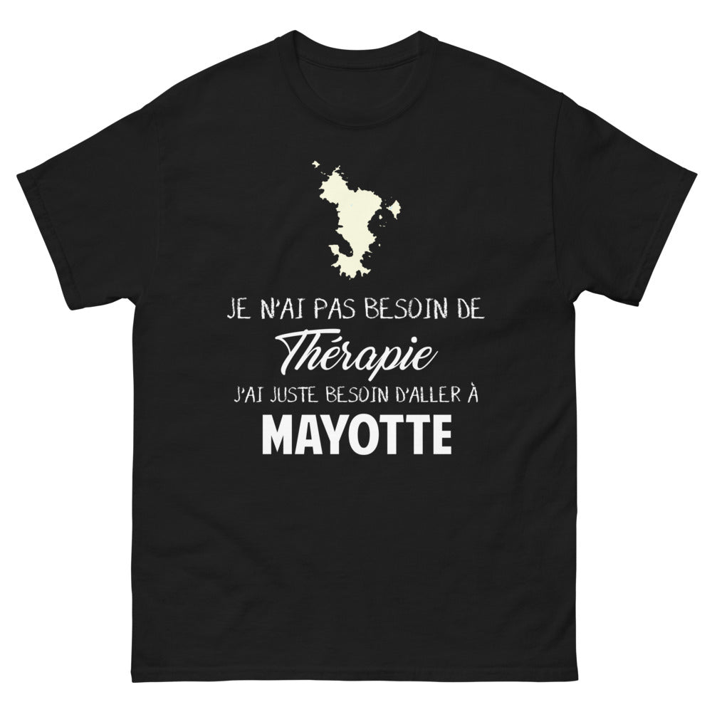 T-shirt Mayotte noir - je n'ai pas besoin de thérapie