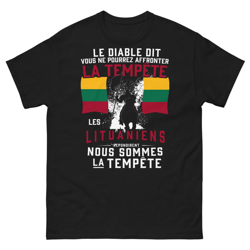 T-shirt La Tempête des Lituaniens noir - audace et fierté