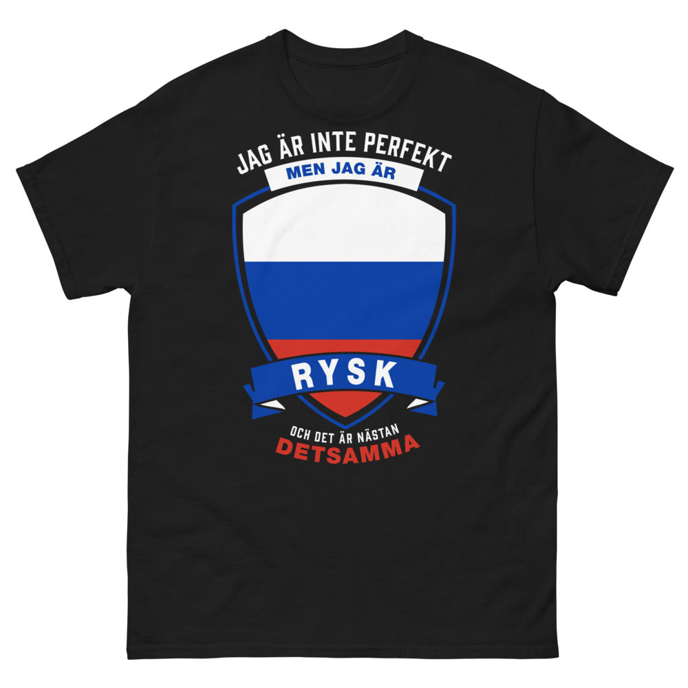 T-shirt russe noir - Je ne suis pas parfait mais je suis Russe