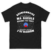 T-shirt Réunionnaise noir - Audacieuse humour et fierté