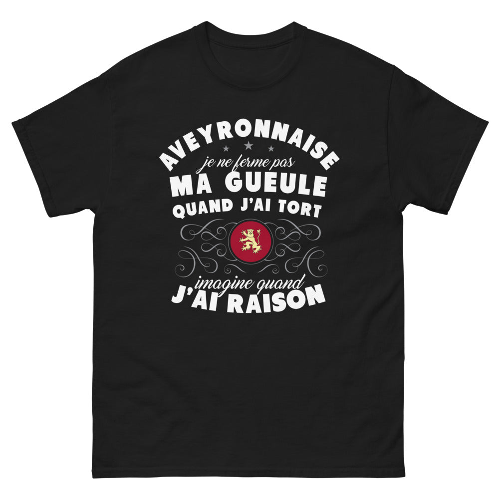 T-shirt Aveyronnaise noir - slogan audacieux
