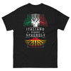 T-shirt radici spagnole italiane noir - racines et fierté