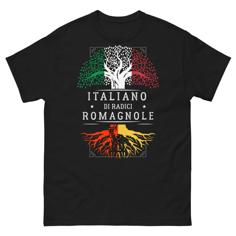 T-Shirt Romagnola nera - radici romagnole, umorismo e orgoglio