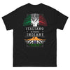 T-Shirt Radici Indiane Italiane blu scuro - fusione culturale orgogliosa