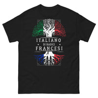 Thumbnail for T-Shirt origini italiane e radici francesi nera - doppio retaggio