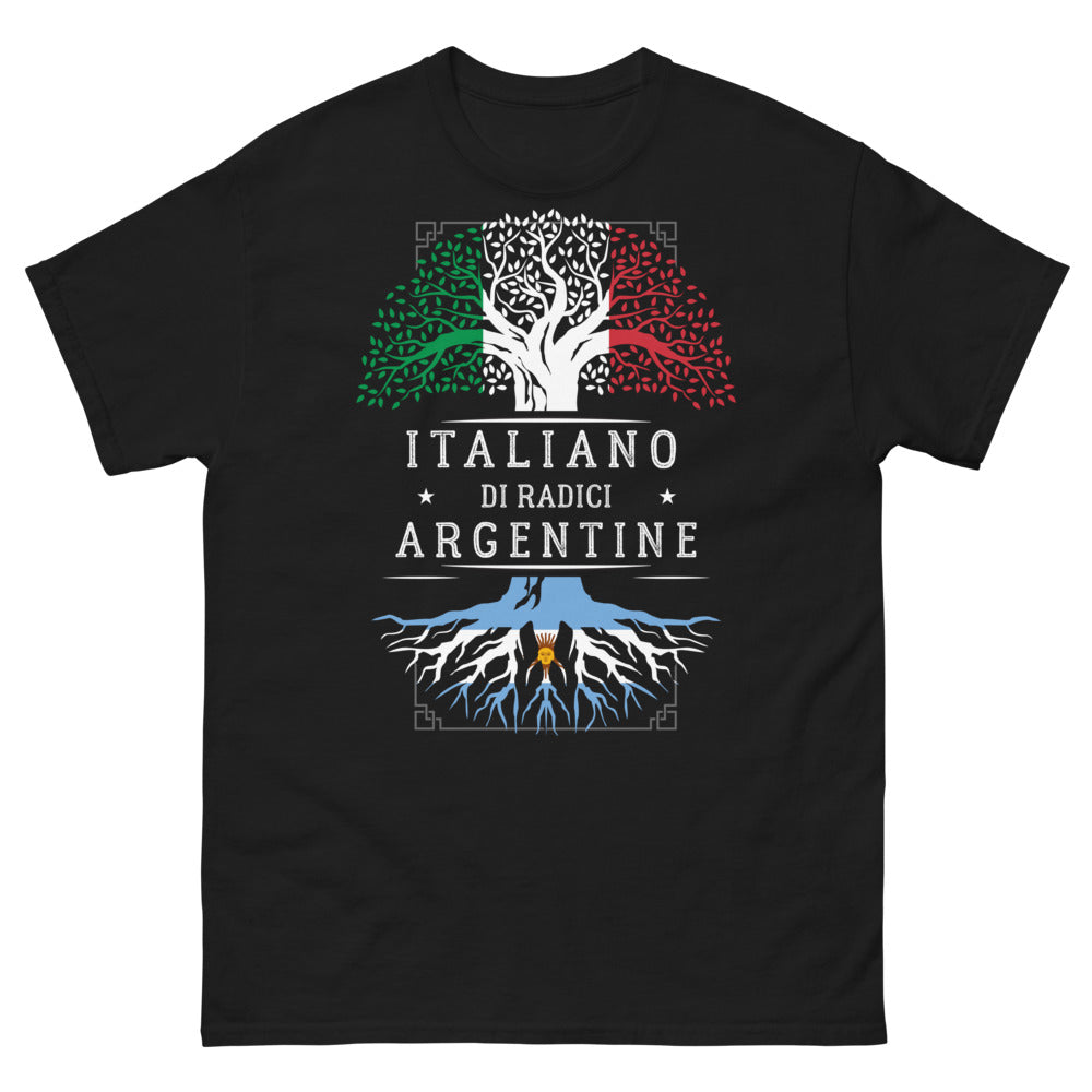 T-shirt radici argentino italiane noir - doppia patria orgogliosa