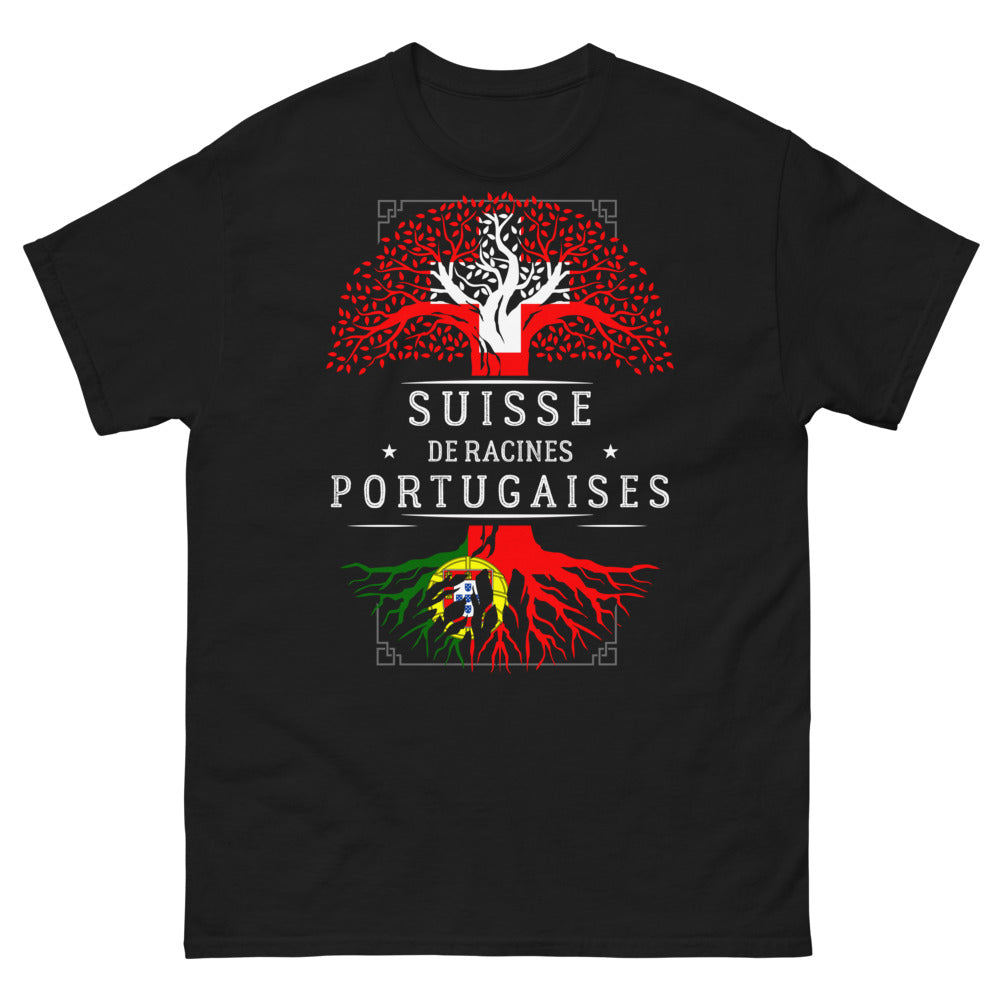 T-shirt Suisse-Portugaises noir - Suisse de Racines Portugaises
