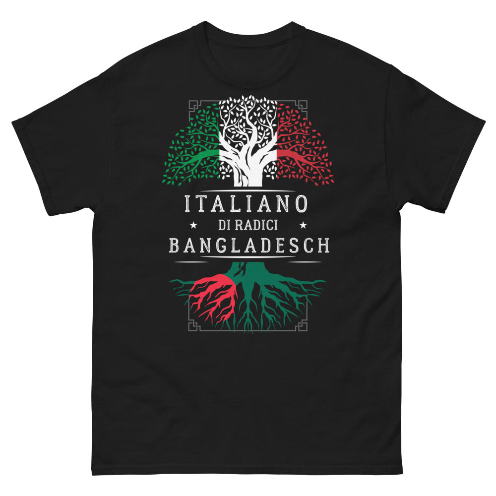 T-shirt Origine italienne et bangladaise marine - Fusione culturale