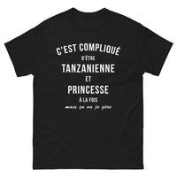 Thumbnail for T-shirt Tanzanienne princesse noir - C'est compliqué d'être Tanzanienne et princesse