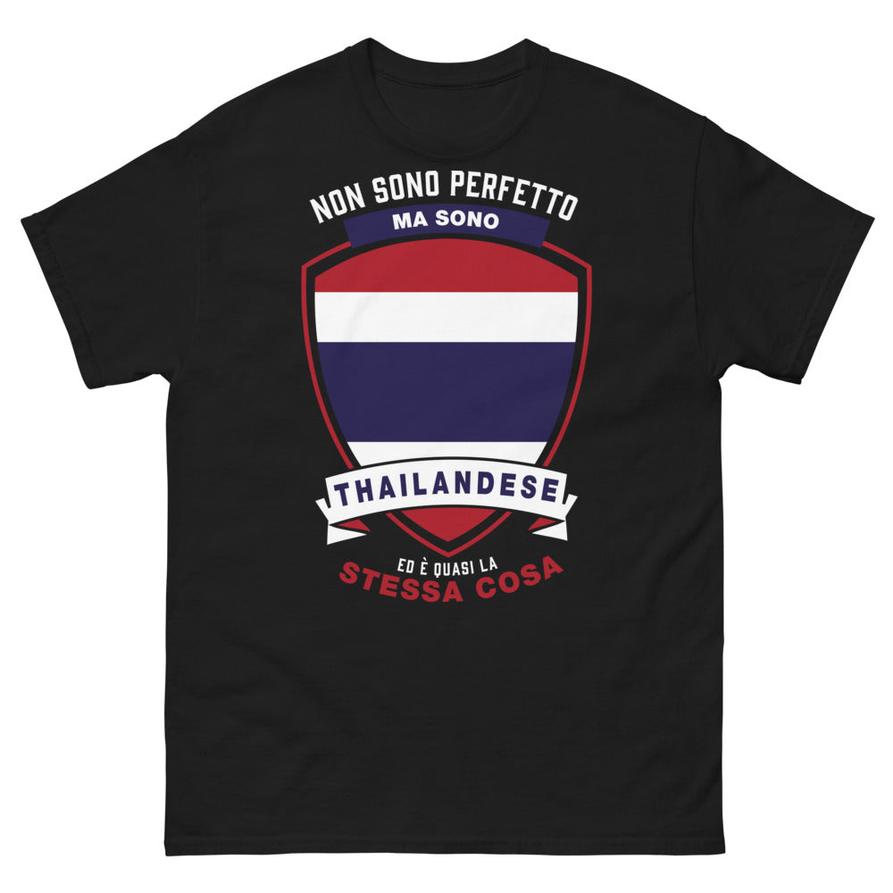 T-Shirt Tailandia nero - Non sono perfetto ma sono thailandese