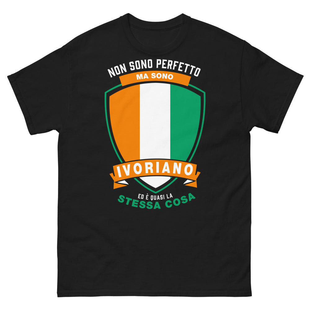 T-Shirt Ivoriani Nero - Non sono perfetto ma sono ivoriano