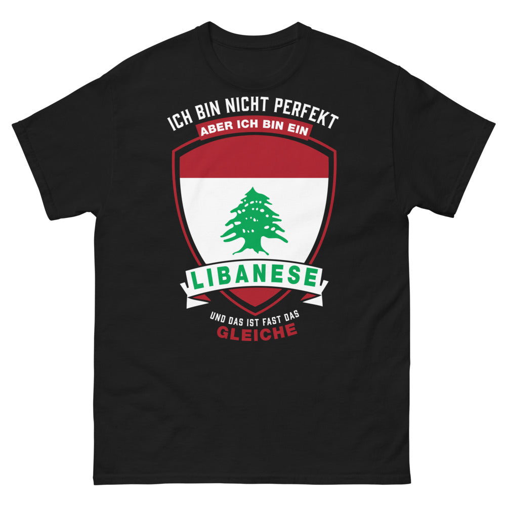 T-shirt Liban noir - Ich bin nicht perfekt, aber ich bin Libanese