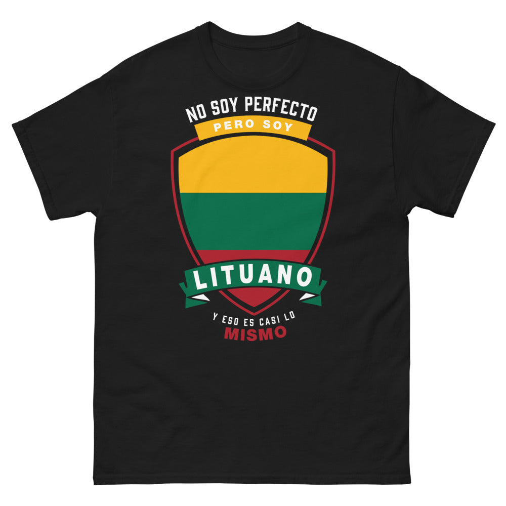 T-shirt Lituanie noir face - clin d'œil humoristique sur les origines