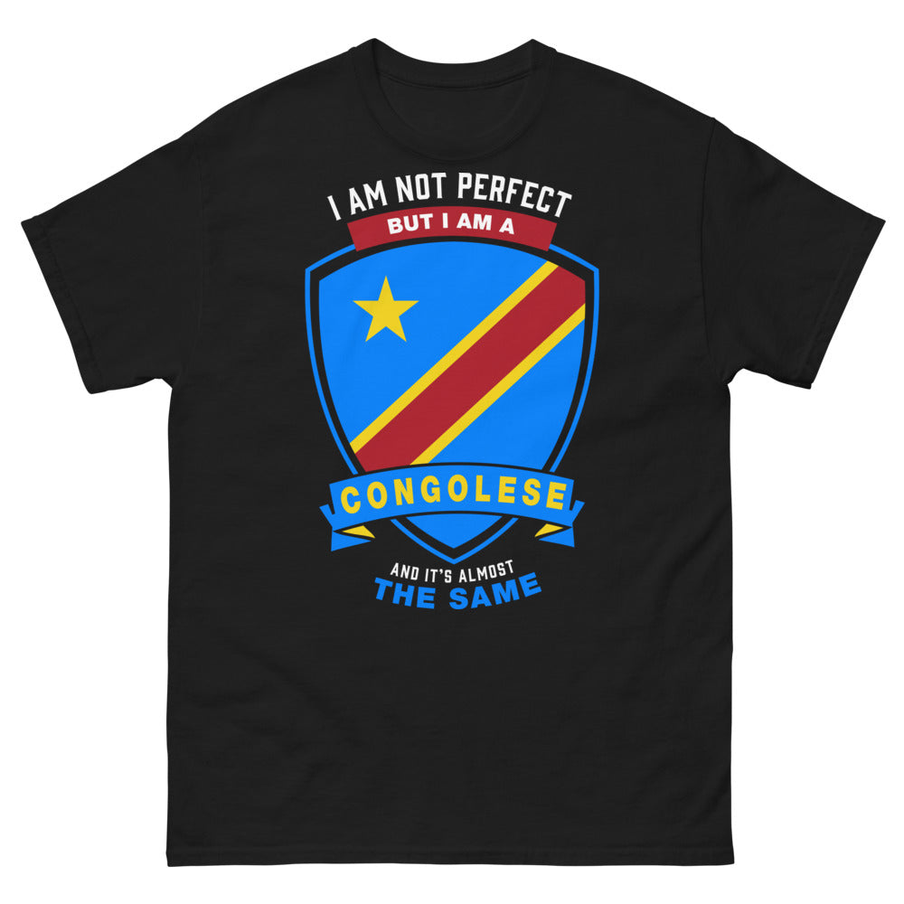 T-shirt Congo noir - I am not perfect but I am Congolese