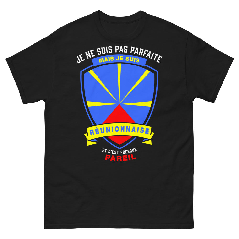 T-shirt réunionnais noir - humour et fierté locale