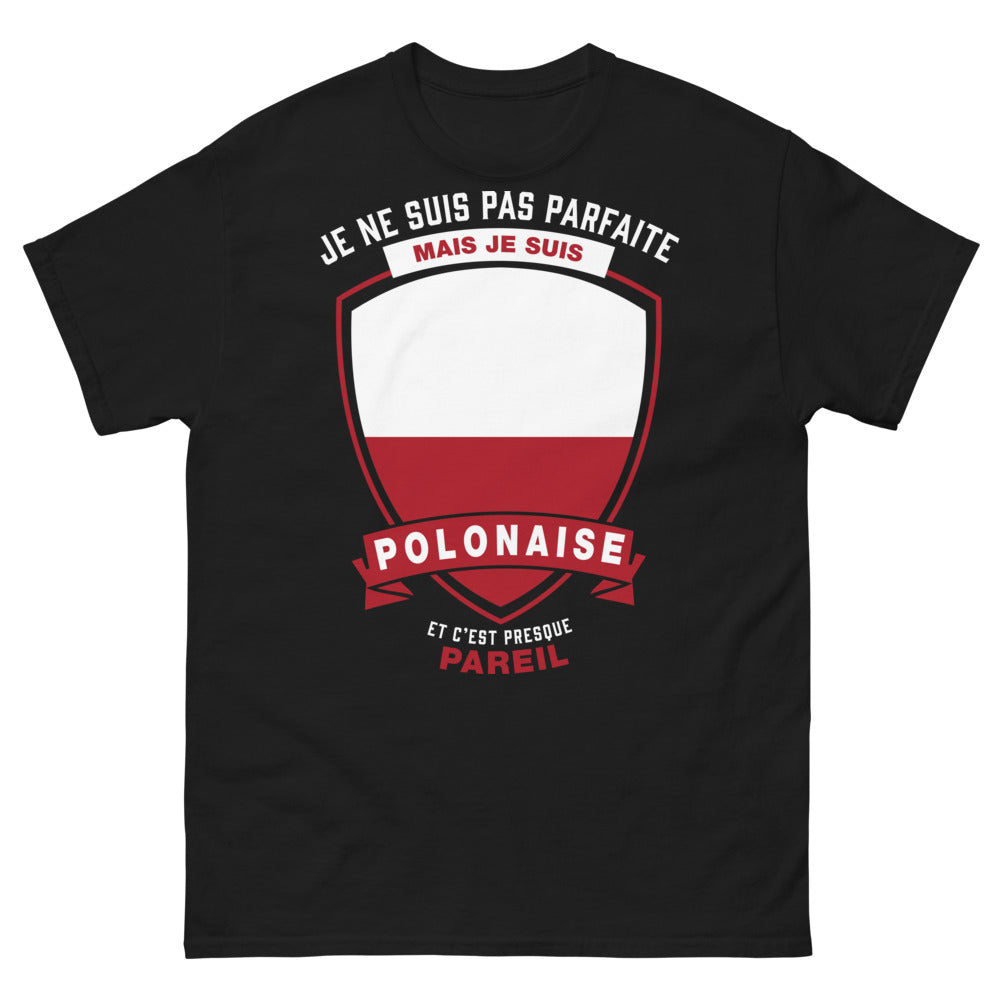 T-shirt Polonaise noir - Je ne suis pas parfaite